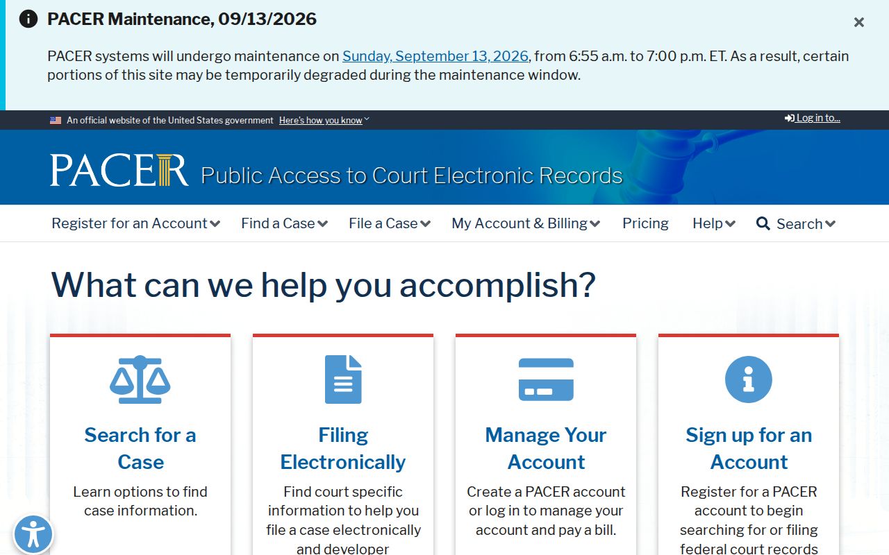 Federal case locator used for federal warrants that sit apart from Murray County warrant records