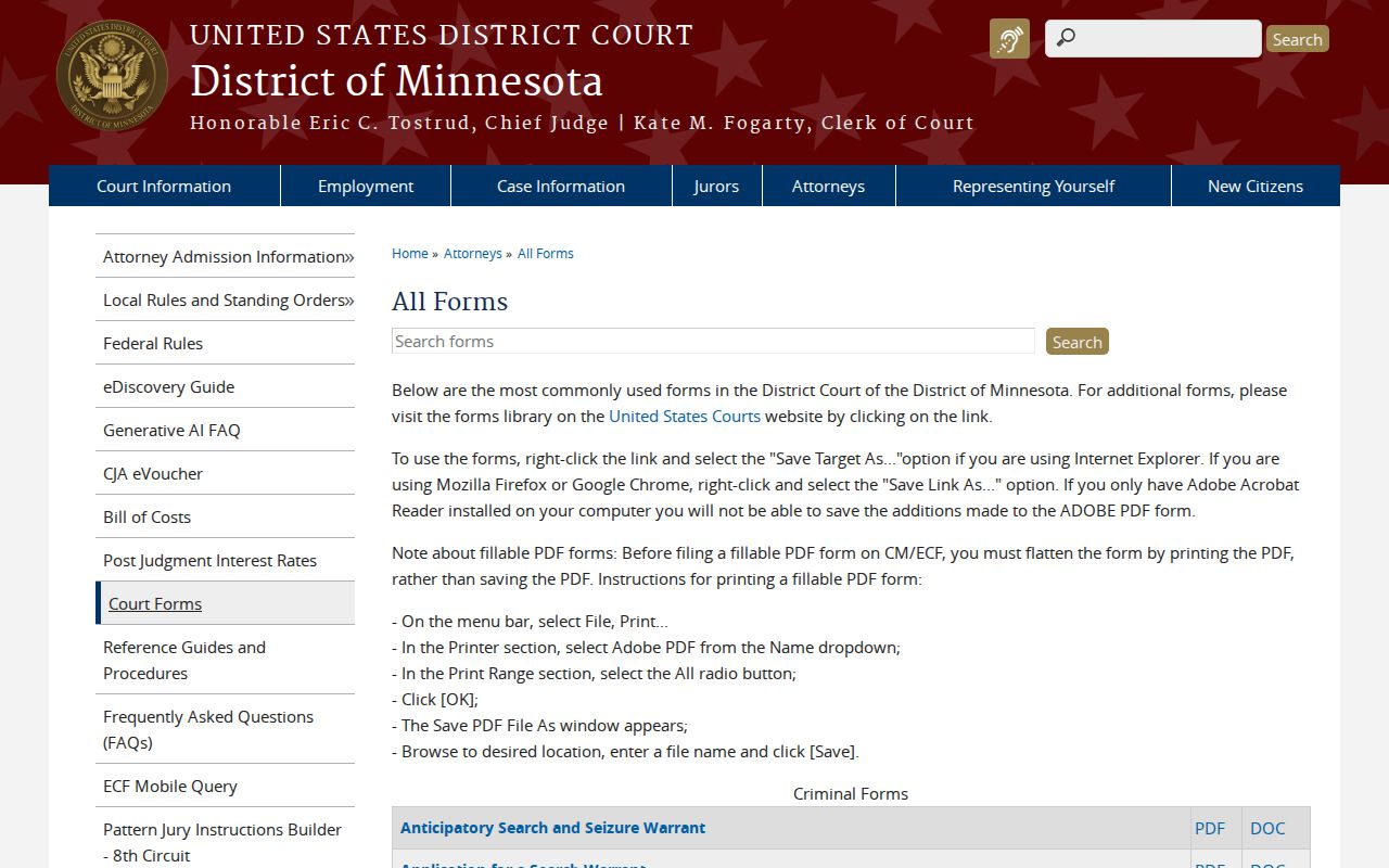 Federal search and tracking warrant forms separate from Murray County warrant records